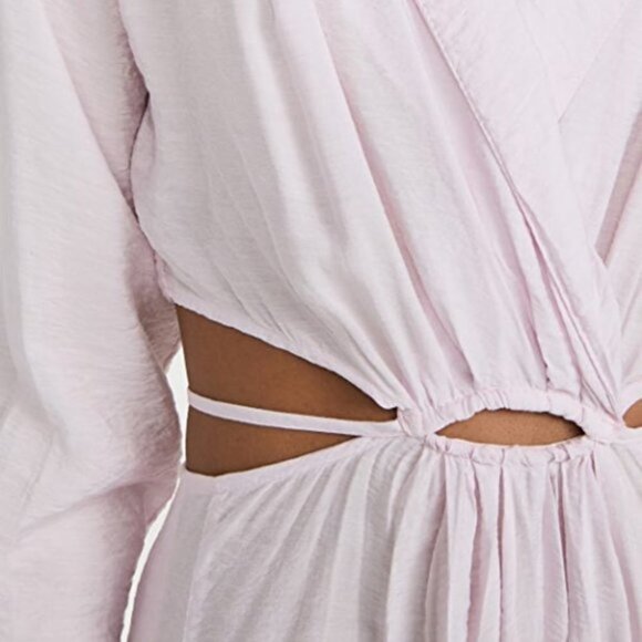 NWT Young Fabulous & Broke lilac collared cutout wrap front tie sun dress, M - Picture 8 of 16